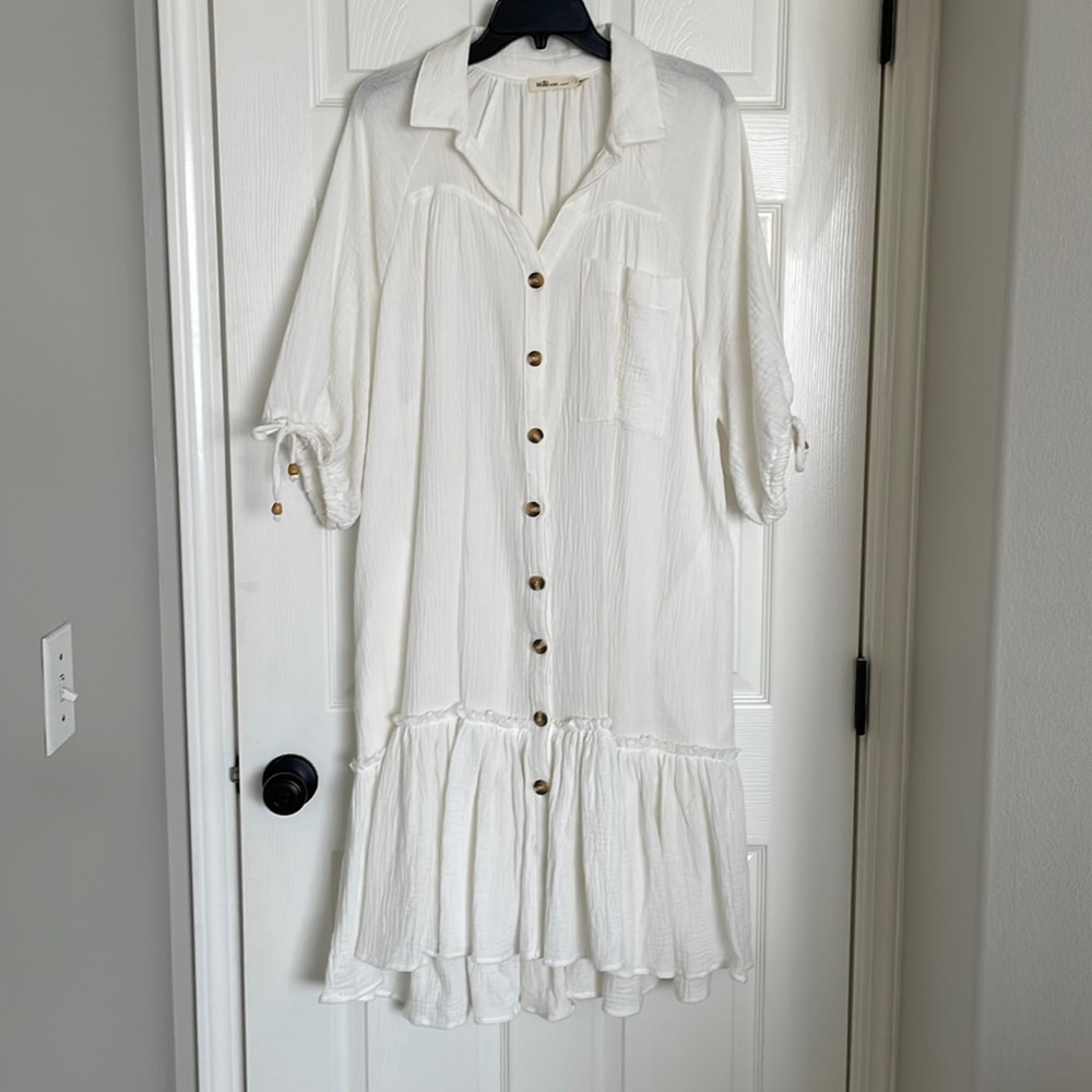 Collared button front maxi size S